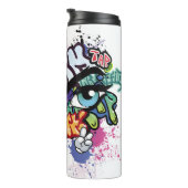 Graffiti afbeelding met straatgraffiti letters thermosbeker (Geroteerd rechts)