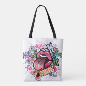 Graffiti afbeelding met straatgraffiti letters tote bag (Achterkant)
