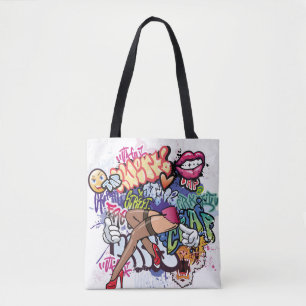 Graffiti afbeelding met straatgraffiti letters tote bag