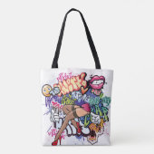 Graffiti afbeelding met straatgraffiti letters tote bag (Achterkant)