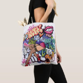 Graffiti afbeelding met straatgraffiti letters tote bag (Dichtbij)