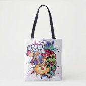 Graffiti afbeelding met straatgraffiti letters tote bag (Voorkant)