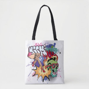 Graffiti afbeelding met straatgraffiti letters tote bag