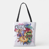 Graffiti afbeelding met straatgraffiti letters tote bag (Achterkant)