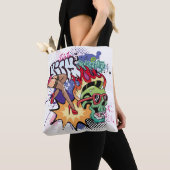 Graffiti afbeelding met straatgraffiti letters tote bag (Dichtbij)