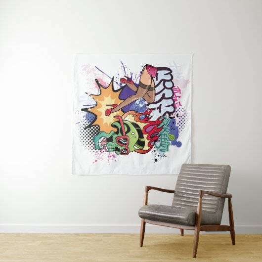 Graffiti afbeelding met straatgraffiti letters wandkleed (In Situ (horizontaal))