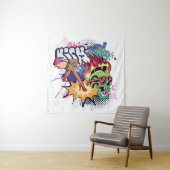 Graffiti afbeelding met straatgraffiti letters wandkleed (In situ)