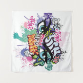 Graffiti afbeelding met straatgraffiti letters wandkleed (Voorkant (horizontaal))