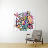 Graffiti afbeelding met straatgraffiti letters wandkleed (In Situ (horizontaal))