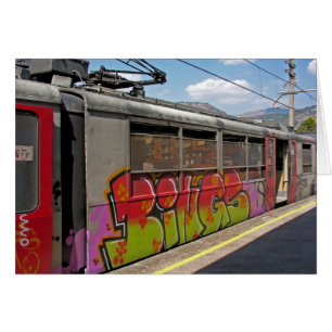 Graffiti afgedekt met Italiaanse trein