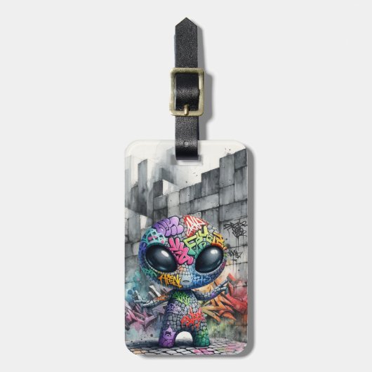 Graffiti Alien  Bagagelabel (Voorkant verticaal)