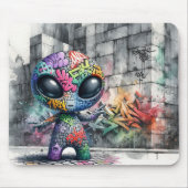 Graffiti Alien Mousepad Muismat (Voorkant)