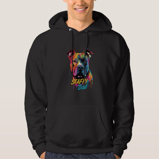 Graffiti American Staffordshire Terrier Dad Mural Hoodie (Voorkant)