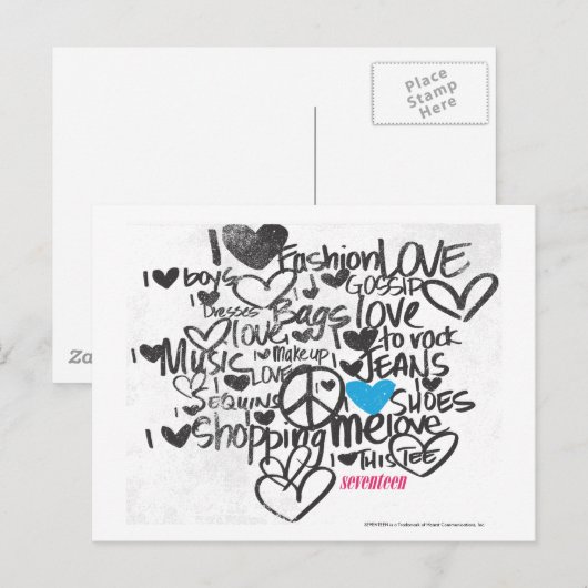 Graffiti Aqua Briefkaart (Voorkant / Achterkant)