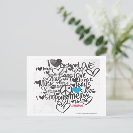 Graffiti Aqua Briefkaart (Staand voorkant)