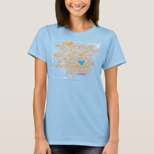 Graffiti Aqua-Oranje T-shirt
