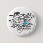 Graffiti Aqua Ronde Button 5,7 Cm (Voorkant)
