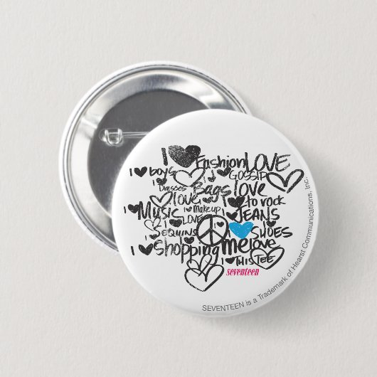 Graffiti Aqua Ronde Button 5,7 Cm (Voorkant /achterkant)