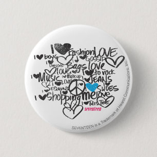 Graffiti Aqua Ronde Button 5,7 Cm