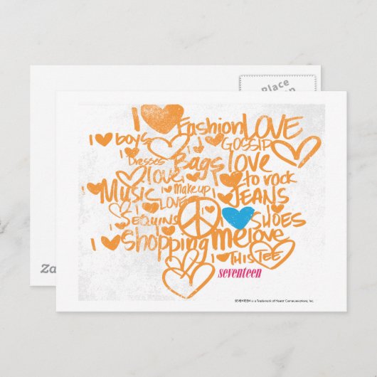 Graffiti Aqua/Sinaasappel Briefkaart (Voorkant / Achterkant)