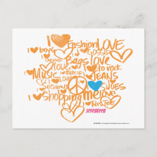 Graffiti Aqua/Sinaasappel Briefkaart