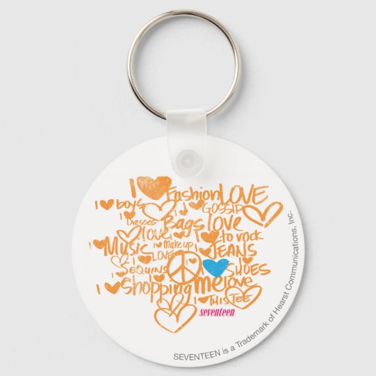 Graffiti Aqua/Sinaasappel Sleutelhanger (Voorkant)