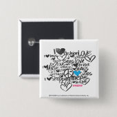 Graffiti Aqua Vierkante Button 5,1 Cm (Voorkant /achterkant)