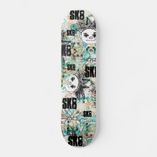 Graffiti Argyle Guy +Text Skateboard (Voorkant)