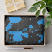 Graffiti Art Black en Blue 90s Splatter Paint Tissuepapier (Geschenk)