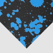 Graffiti Art Black en Blue 90s Splatter Paint Tissuepapier (Detail)