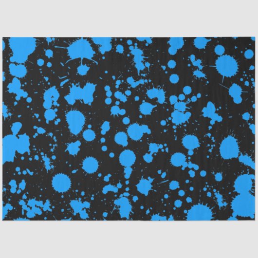 Graffiti Art Black en Blue 90s Splatter Paint Tissuepapier (Voorkant)