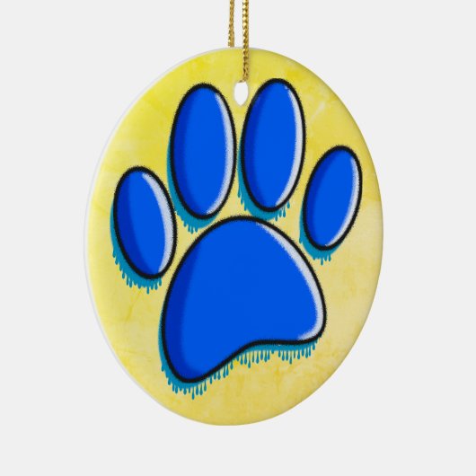 Graffiti Art Dog Paw Print Keramisch Ornament (Rechts)
