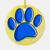 Graffiti Art Dog Paw Print Keramisch Ornament (Voorkant)
