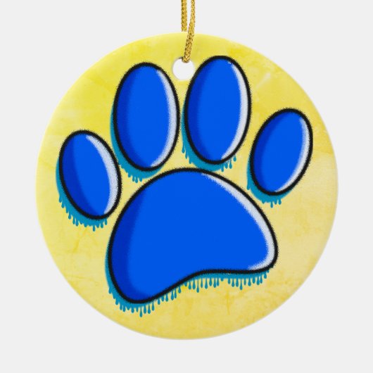 Graffiti Art Dog Paw Print Keramisch Ornament (Voorkant)