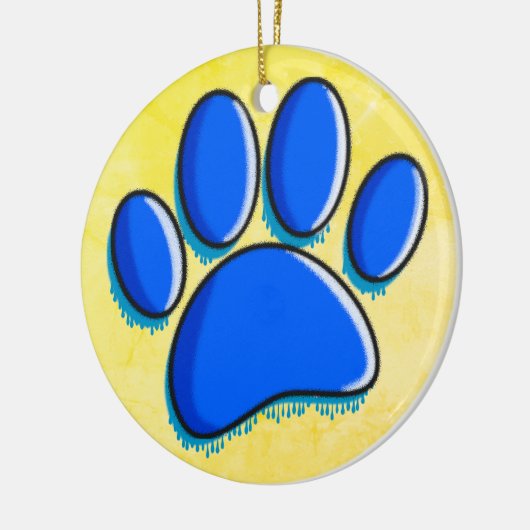 Graffiti Art Dog Paw Print Keramisch Ornament (Links)