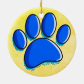 Graffiti Art Dog Paw Print Keramisch Ornament (Achterkant)