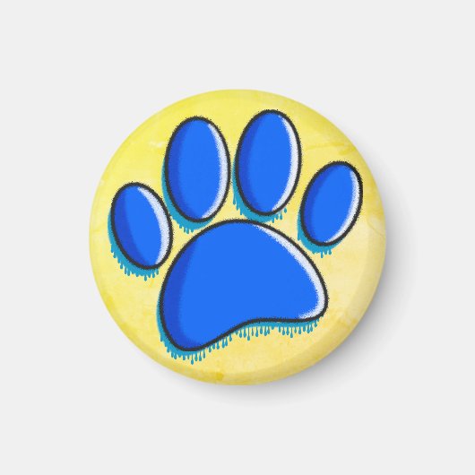 Graffiti Art Dog Paw Print Magneet (Voorkant)