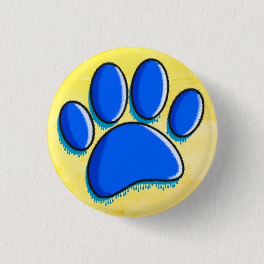 Graffiti Art Dog Paw Print Ronde Button 3,2 Cm (Voorkant)