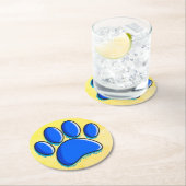 Graffiti Art Dog Paw Print Ronde Kartonnen Onderzetter (Insitu)