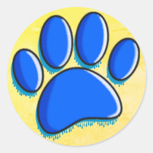 Graffiti Art Dog Paw Print Ronde Sticker