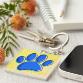 Graffiti Art Dog Paw Print Sleutelhanger (Voorkant Rechts)