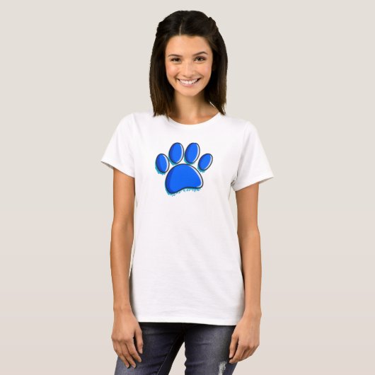 Graffiti Art Dog Paw Print T-shirt (Voorkant volledig)