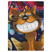 Graffiti Art glimlachende kat Klembord (Achterkant)