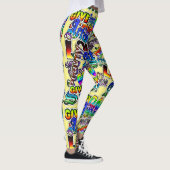 Graffiti Art Leggings, geel kleurrijk Leggings (Rechts)