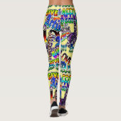 Graffiti Art Leggings, geel kleurrijk Leggings (Achterkant)