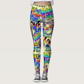 Graffiti Art Leggings, geel kleurrijk Leggings (Voorkant)