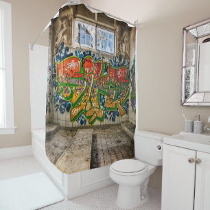 Graffiti Art Lost Verlaten Schower Douchegordijn