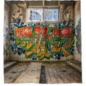 Graffiti Art Lost Verlaten Schower Douchegordijn (Voorkant)