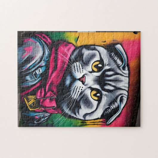 Graffiti Art of a Scottish Fold Cat Legpuzzel (Horizontaal)