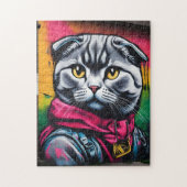 Graffiti Art of a Scottish Fold Cat Legpuzzel (Verticaal)